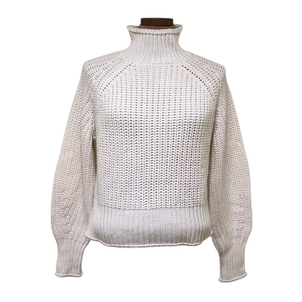 Anthropologie RD Styles Sweater Size Medium Ivory Turtleneck Pullover